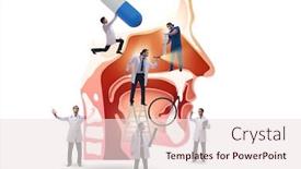  Presentation with otolaryngology - Colorful presentation theme enhanced with otolaryngology-concept-with-doctors-treating backdrop and a sky blue colored foreground