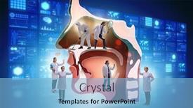  Presentation with otolaryngology - Presentation theme having otolaryngology-concept-with-doctors-treating background and a light blue colored foreground
