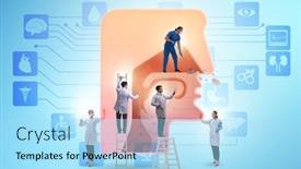  Presentation with otolaryngology - Presentation enhanced with otolaryngology-concept-with-doctors-treating background and a arctic colored foreground