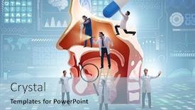  Presentation with otolaryngology - Presentation theme with otolaryngology-concept-with-doctors-treating background and a light blue colored foreground