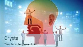  Presentation with otolaryngology - Presentation design having otolaryngology-concept-with-doctors-treating background and a sky blue colored foreground