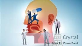  Presentation with otolaryngology - Presentation design with otolaryngology-concept-with-doctors-treating background and a sky blue colored foreground