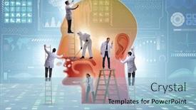  Presentation with otolaryngology - Presentation featuring otolaryngology-concept-with-doctors-treating background and a light blue colored foreground