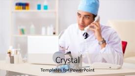  Presentation with working - Amazing PPT layouts having otology - young male doctor otolaryngologist working backdrop and a lemonade colored foreground