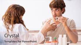  Presentation with hearing - Audience pleasing slides consisting of otorhinolaryngology - patient with hearing problem visiting backdrop and a lemonade colored foreground