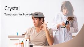  Presentation with hearing - Cool new theme with otorhinolaryngology - patient with hearing problem visiting backdrop and a white colored foreground