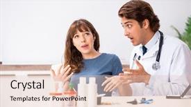  Presentation with hearing - Amazing presentation design having otorhinolaryngology - patient with hearing problem visiting backdrop and a  colored foreground