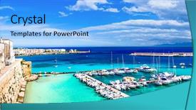  Presentation with coastal - Slide set enhanced with otranto - coastal town in puglia background and a light blue colored foreground