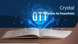  Presentation with digital book - Cool new presentation theme with ott-inscription-coming-out backdrop and a ocean colored foreground