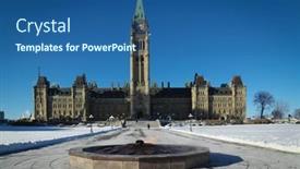  Presentation with parliament - Amazing theme having ottawa-canada-january-20-2014 backdrop and a ocean colored foreground
