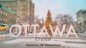  Presentation with capital market - Cool new slide set with attraction at capital of canada backdrop and a mint green colored foreground