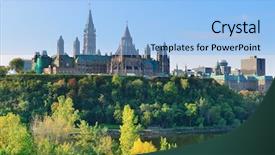  Presentation with historical architecture - Audience pleasing PPT theme consisting of ottawa cityscape in the day backdrop and a light blue colored foreground