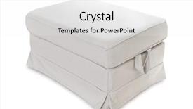  Presentation with grey - Audience pleasing PPT theme consisting of ottomans - grey soft footstool isolated backdrop and a white colored foreground