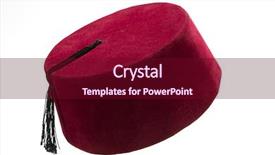  Presentation with turkish - Slide deck featuring tassel - traditional turkish hat called fez background and a wine colored foreground