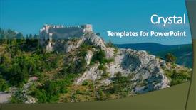  Presentation with ancient ruins - Colorful slide set enhanced with ottoman history - ancient ruins of blagaj fort backdrop and a teal colored foreground