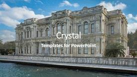  Presentation with istanbul - Slide set featuring ottoman history - beylerbeyi palace in istanbul turkey background and a gray colored foreground