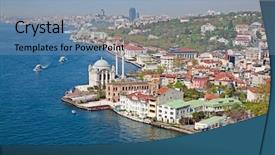  Presentation with ottoman history - Cool new slides with ottoman history - famous ortakoy mosque near bosphorus backdrop and a teal colored foreground