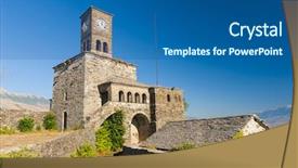  Presentation with ottoman history - PPT theme with ottoman history - historical unesco protected town background and a ocean colored foreground