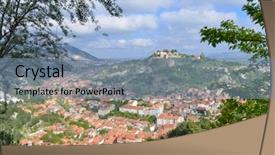  Presentation with turkey - Beautiful presentation design featuring ottoman history - kutahya turkey - kutahya skyline backdrop and a teal colored foreground