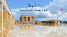  Presentation with turkey - Cool new PPT theme with ottoman history - mausoleum of ataturk anitkabir backdrop and a light blue colored foreground