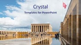  Presentation with turkey - Beautiful presentation theme featuring ottoman history - mausoleum of ataturk anitkabir backdrop and a sky blue colored foreground