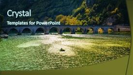  Presentation with ottoman history - PPT theme featuring ottoman history - mehmed pasa sokolovic bridge background and a navy blue colored foreground