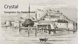  Presentation with ottoman history - Beautiful PPT layouts featuring ottoman history - methony old view messenia peloponnese backdrop and a light gray colored foreground