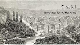  Presentation with aqueduct - Slide set consisting of ottoman history - old illustration of aqueduct background and a light gray colored foreground