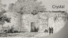  Presentation with ottoman history - Beautiful theme featuring ottoman history - old illustration of lefke gate backdrop and a light gray colored foreground