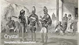  Presentation with old people - PPT layouts enhanced with ottoman history - old scene of turkish people background and a gray colored foreground