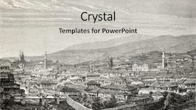  Presentation with ottoman history - Presentation design featuring ottoman history - old view of gediz background and a light gray colored foreground