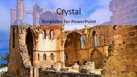  Presentation with church missions - Slide set consisting of ottoman history - ruins of st georges church background and a light blue colored foreground