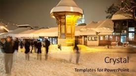  Presentation with ottoman history - PPT theme with ottoman history - sebilj during beautiful winter night background and a yellow colored foreground