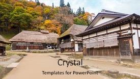  Presentation with ancient japan - Slide deck enhanced with ouchujuku ancient post village fukushima background and a coral colored foreground