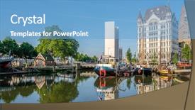  Presentation with washington dc city skyline - Cool new PPT theme with oude haven south holland netherlands backdrop and a teal colored foreground