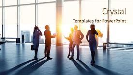  Presentation with team - Audience pleasing theme consisting of our business team mixed media backdrop and a cream colored foreground