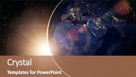  Presentation with cosmos - Amazing slide deck having our earth in cosmos backdrop and a coral colored foreground