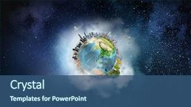  Presentation with media - Colorful PPT layouts enhanced with our earth planet mixed media backdrop and a ocean colored foreground