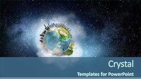  Presentation with media - Cool new slide deck with our earth planet mixed media backdrop and a ocean colored foreground
