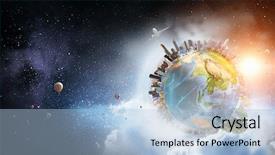  Presentation with world - Amazing theme having our great big world mixed backdrop and a light blue colored foreground
