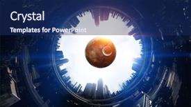  Presentation with world - Presentation theme with our great big world mixed background and a navy blue colored foreground