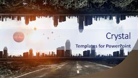  Presentation with astronaut in fantasy world mixed - Beautiful slide deck featuring our great big world mixed backdrop and a sky blue colored foreground