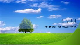  Presentation with green planet - Slide set with our-green-planet-nature-scenic background and a light blue colored foreground