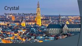  Presentation with belgium - Theme consisting of our lady antwerpen belgium background and a light blue colored foreground