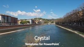  Presentation with lourdes - Presentation design enhanced with our lady of lourdes sanctuary background and a ocean colored foreground