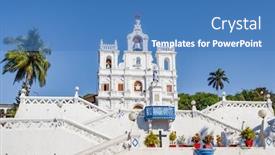  Presentation with church - PPT theme featuring our-lady-of-the-immaculate background and a teal colored foreground