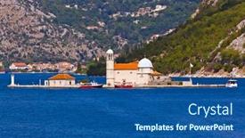  Presentation with kotor montenegro - PPT theme having our-lady-of-the-rock background and a ocean colored foreground