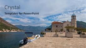  Presentation with kotor montenegro - Audience pleasing presentation consisting of our-lady-of-the-rock backdrop and a light blue colored foreground