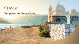  Presentation with lady - Colorful theme enhanced with our lady of the rock backdrop and a  colored foreground