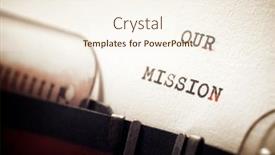  Presentation with mission - Beautiful slide set featuring our-mission-phrase-written backdrop and a cream colored foreground
